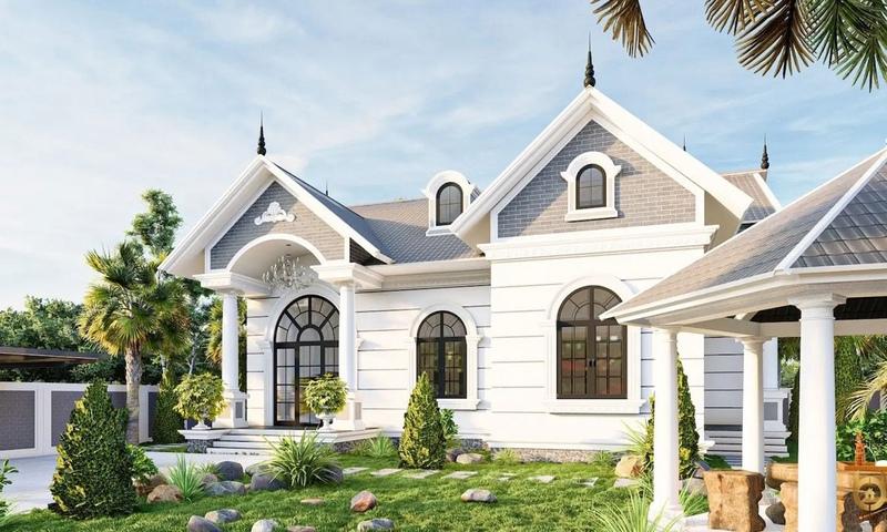 Mẫu nhà vườn cấp 4 mái Thái 8x12m rộng rãi, thoáng đãng