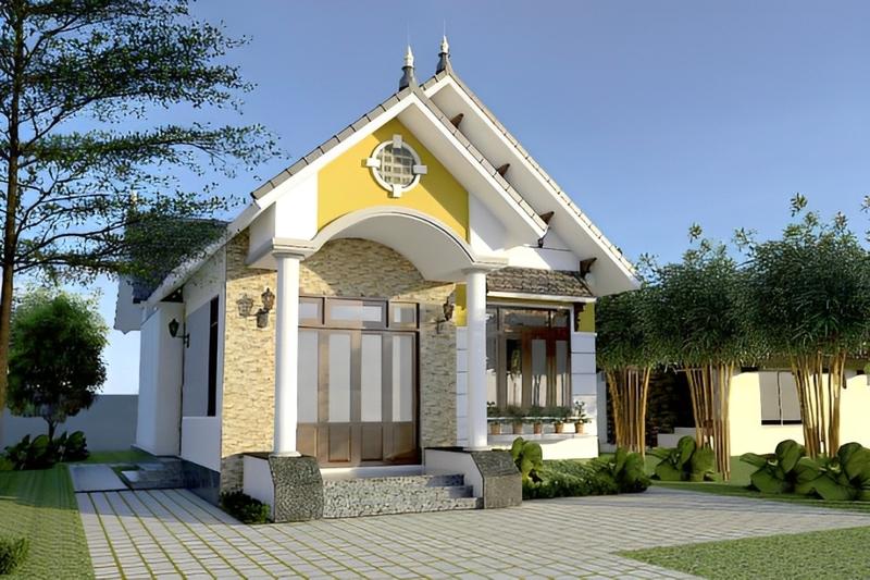 Mẫu nhà cấp 4 mái Thái 8x12m 1 phòng thờ mang vẻ đẹp truyền thống