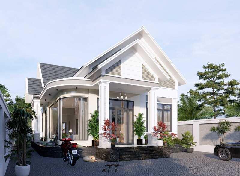 Mẫu nhà cấp 4 mái Thái 8x12m chữ L thiết kế hiện đại, ấm cúng, thoáng đãng