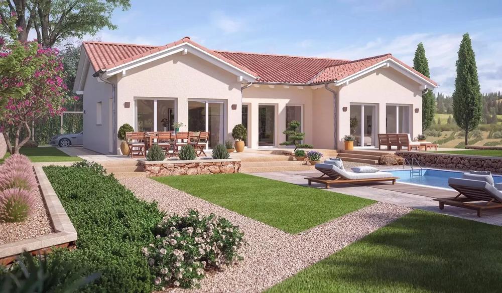 Mẫu nhà chữ U có sân vườn đẹp nhẹ nhàng, chan hòa ánh sáng tự nhiên