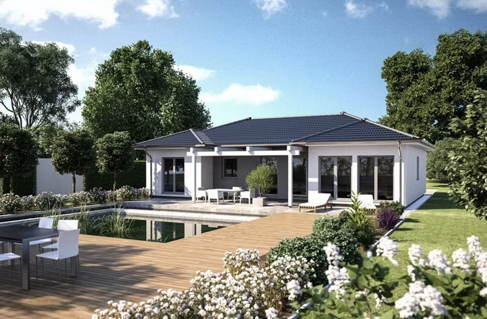 Mẫu nhà vườn chữ U rộng thoáng, đẹp tinh tế trong từng đường nét kiến trúc