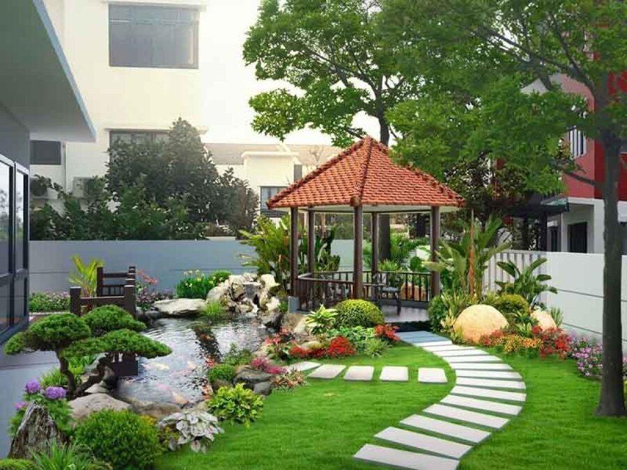 Lưu ý đến nguyên tắc về phong thủy khi thiết kế sân vườn