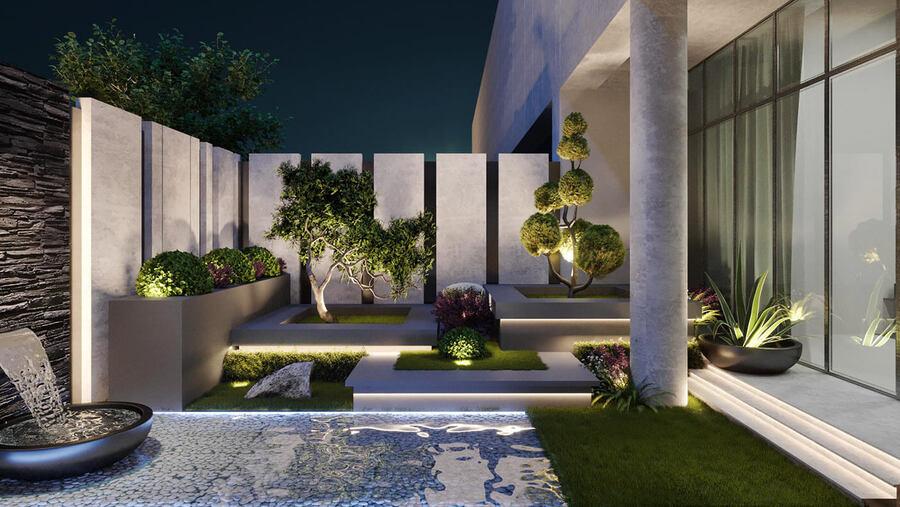 Thiết kế sân vườn đẹp đòi hỏi sự sắp xếp bố cục hợp lý