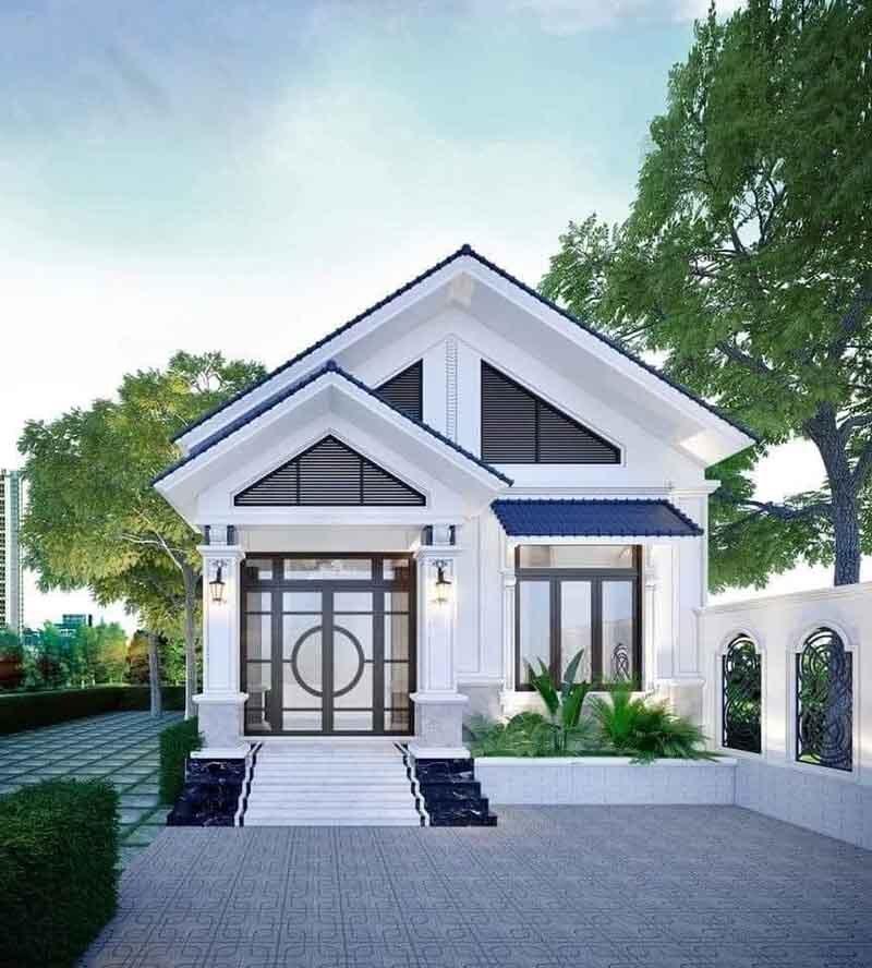 Mẫu nhà cấp 4 2 phòng ngủ 7x15 đơn giản, thoáng đãng