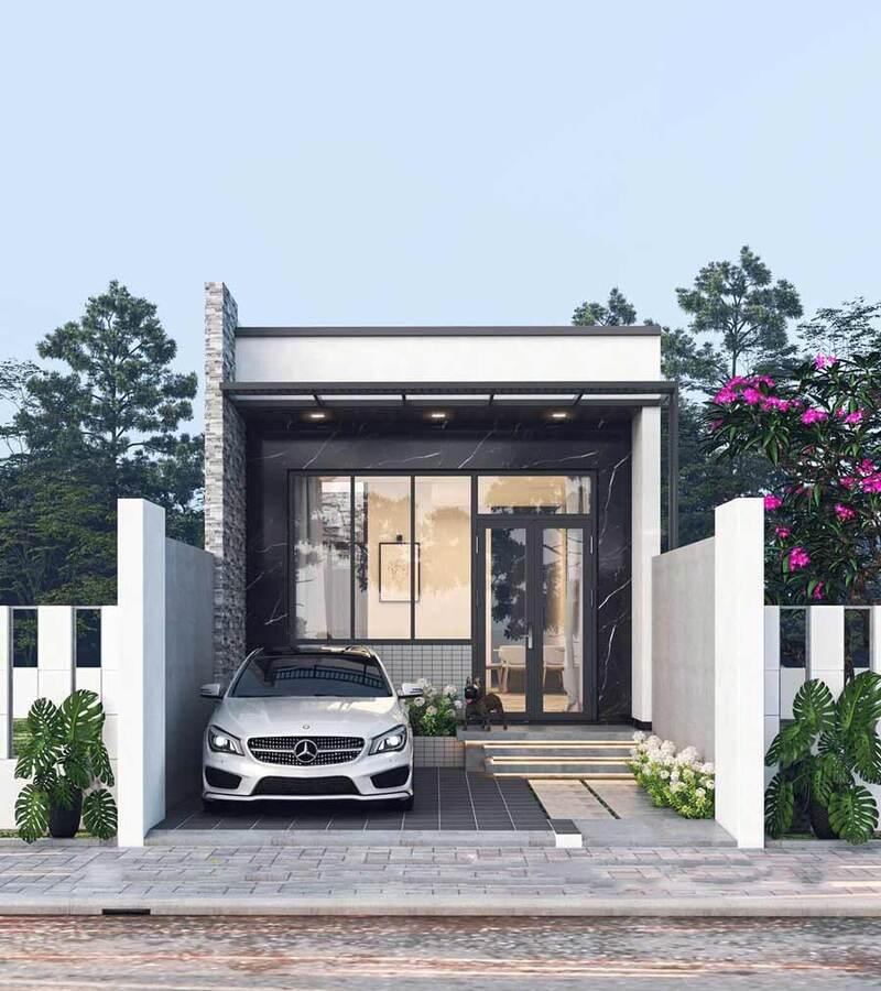 Nhà cấp 4 2 phòng ngủ 70m2 đẹp, gọn gàng, tiết kiệm chi phí xây dựng