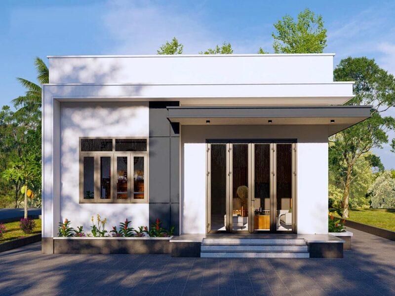 Nhà cấp 4 2 phòng ngủ 70m2 với không gian mở, đón nắng đón gió