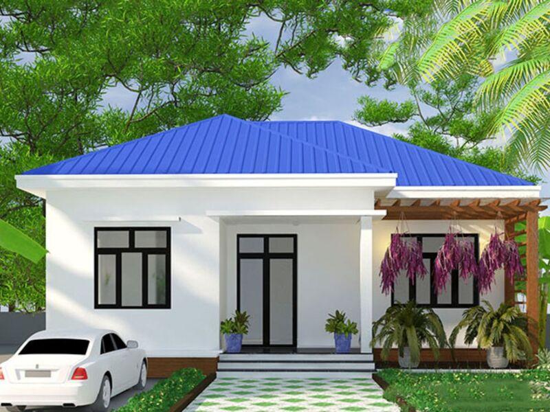 Nhà cấp 4 2 phòng ngủ mái tôn đẹp, giá rẻ, thi công nhanh chóng