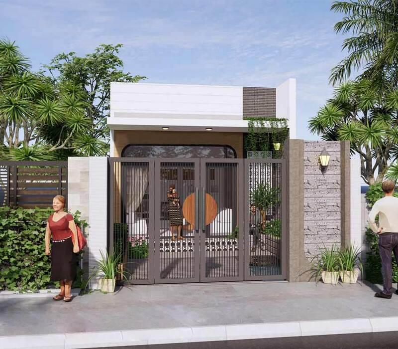 Mẫu nhà cấp 4 2 phòng ngủ 5x12 đẹp, đơn giản, tiện nghi