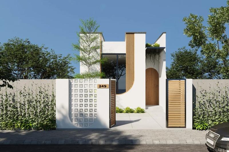 Thiết kế mẫu nhà cấp 4 2 phòng ngủ 6x15m hiện đại, đường nét kiến trúc hài hòa