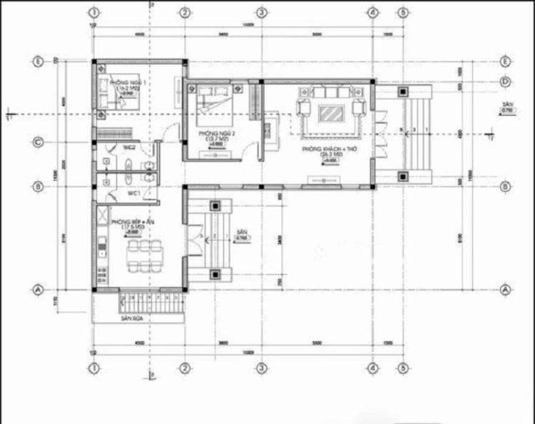 Nên bố trí các phòng công năng một cách khoa học khi thiết kế nhà cấp 4 chữ L mái tôn