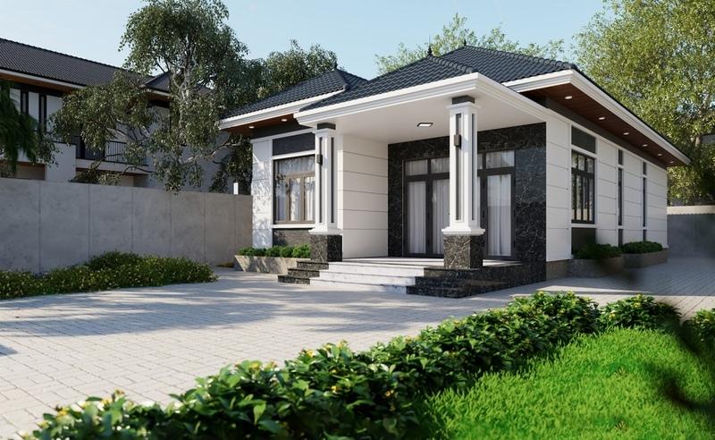 Mẫu nhà cấp 4 giá 500 triệu mái Nhật hiện đại có 3 phòng ngủ tiện nghi