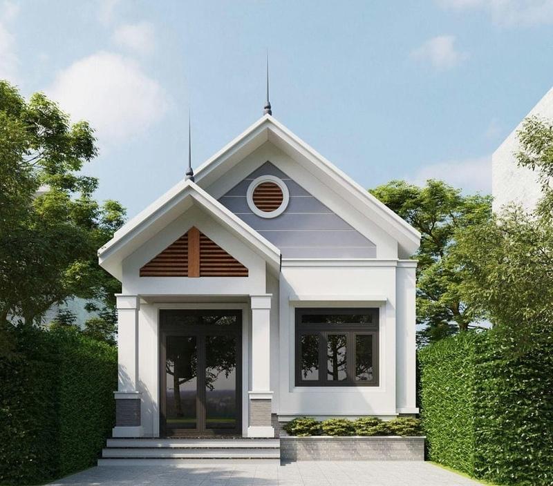 Mẫu nhà cấp 4 mái Thái 5×20 2 phòng ngủ ấm cúng, đón sáng tự nhiên