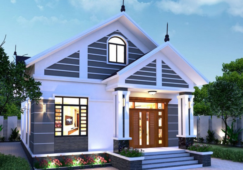 Mẫu nhà cấp 4 mái Thái 5×20 3 phòng ngủ hiện đại, chuẩn gu thẩm mỹ gia đình trẻ