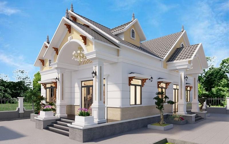 Mẫu nhà cấp 4 mái Thái 5×20 phong cách Châu Âu ấn tượng, nổi bật