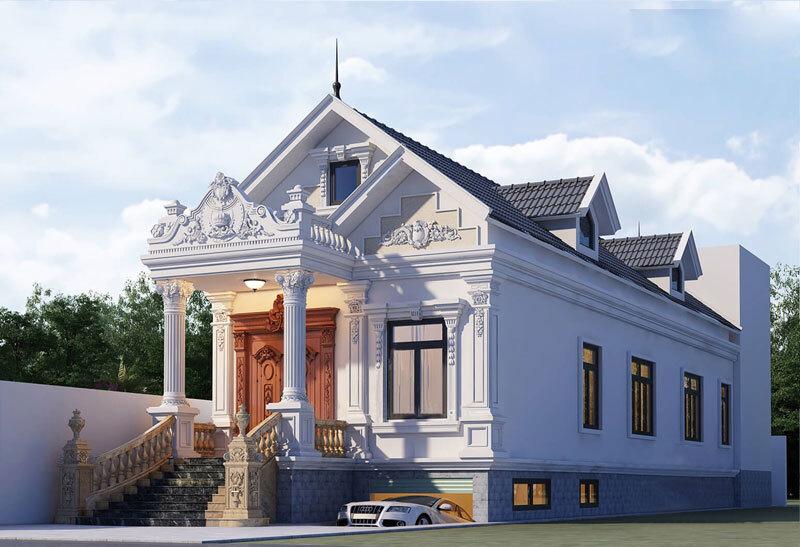 Mẫu nhà cấp 4 mái Thái 5×20 kiểu Pháp vừa cổ điển vừa hiện đại, rất đáng tham khảo