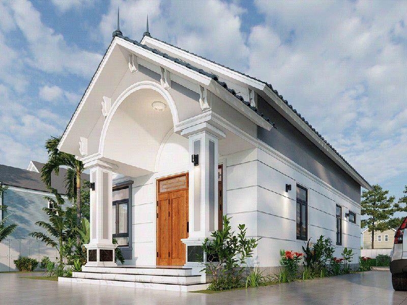 Mẫu nhà cấp 4 mái Thái 5×20 2 phòng ngủ sang trọng, tiết kiệm chi phí xây dựng