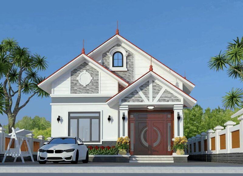 Mẫu nhà mái thái cấp 4 diện tích 8x12m đẹp, sang trang, rộng rãi