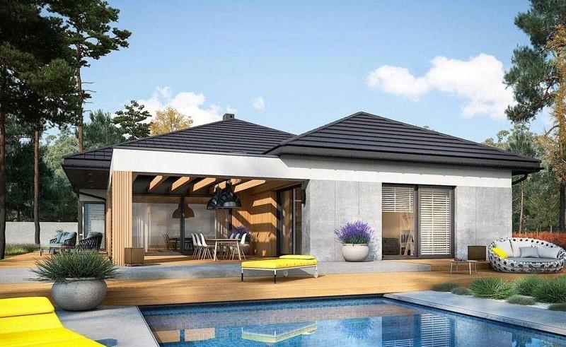 Mẫu nhà cấp 4 có hồ bơi đẹp và tiết kiệm chi phí