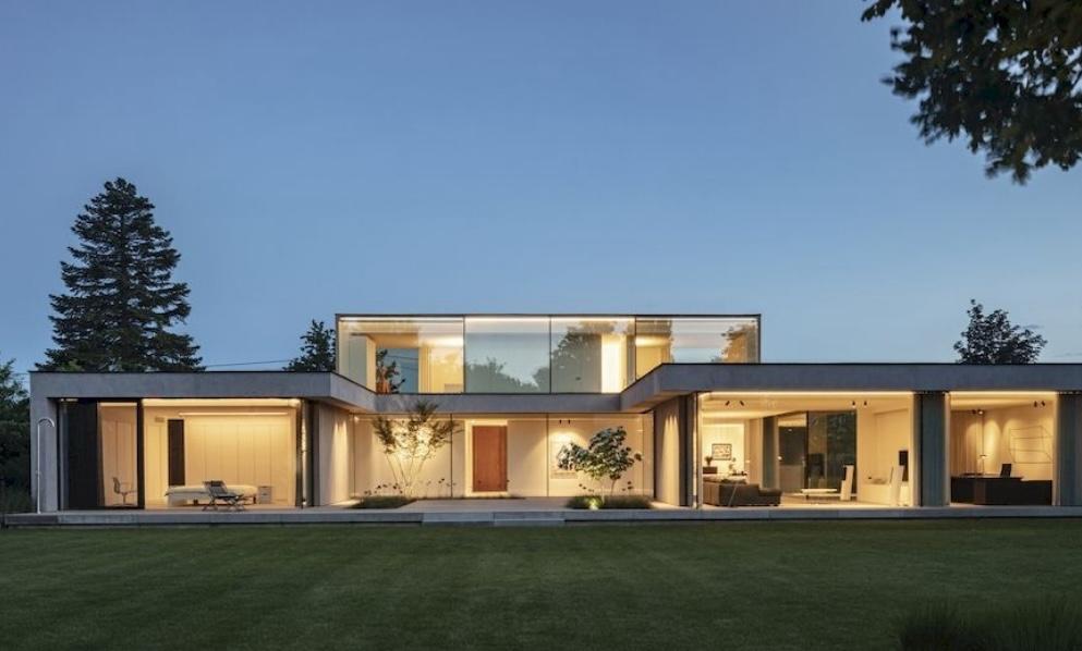 Mẫu nhà chữ U mái bằng tinh tế, sang trọng với thiết kế mở ấn tượng