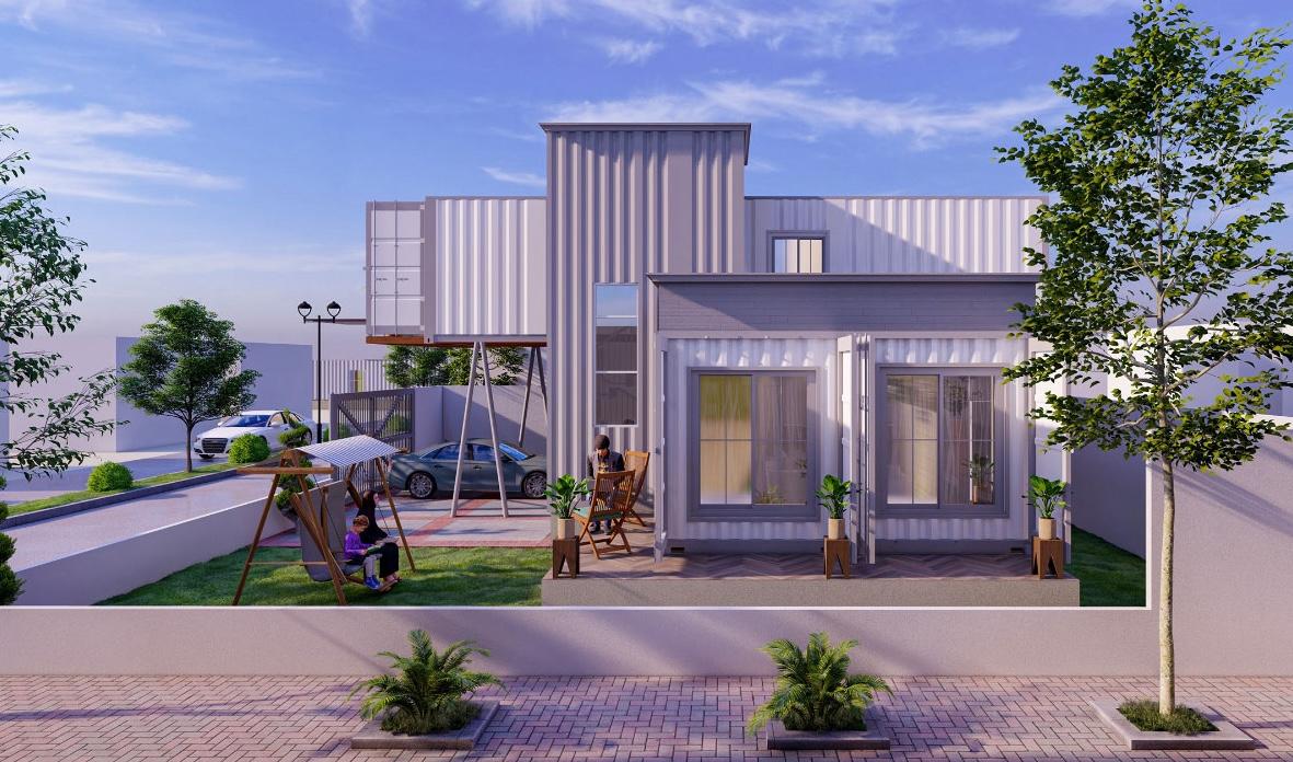 Mẫu nhà container 200 triệu 2 tầng đẹp, không gian sống hiện đại, tiện nghi