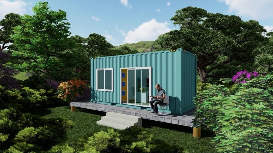 Mẫu nhà container 200 triệu 20 feet nhỏ đẹp, đơn giản, phù hợp với người độc thân