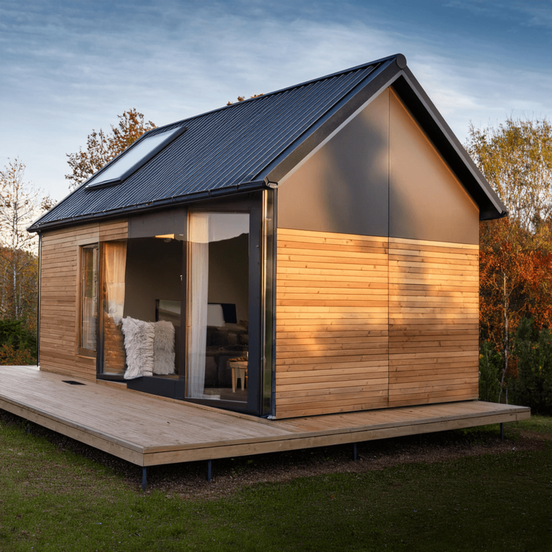 Mẫu nhà gỗ tiền chế thiết kế đơn giản, hiện đại, thông minh, thi công nhanh