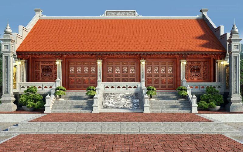 Mẫu nhà gỗ 5 gian đẹp, cổ kính, khang trang