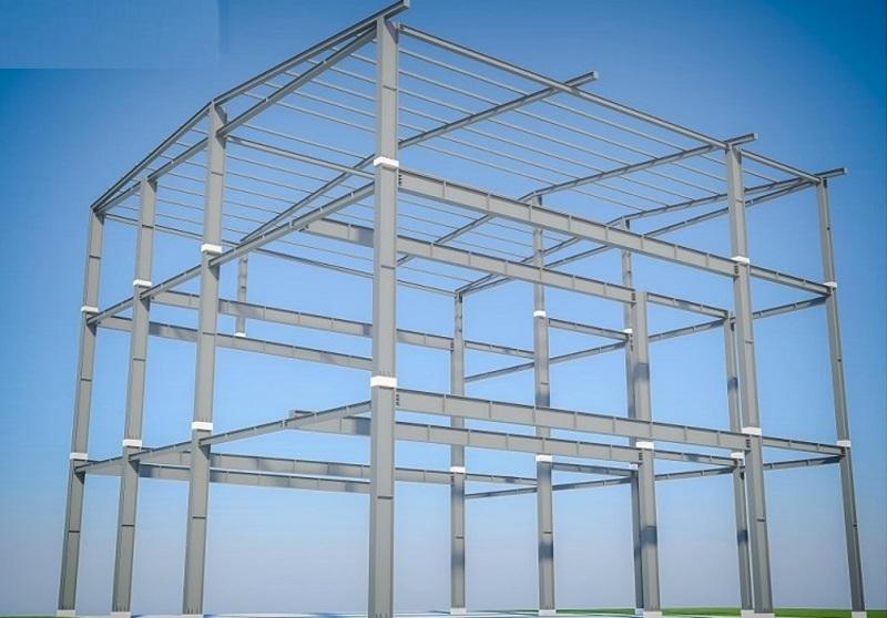 Sử dụng khung sắt thép chịu lực để làm nhà lắp ghép 2 tầng giúp dễ dàng lắp đặt hoặc di dời khi cần thiết