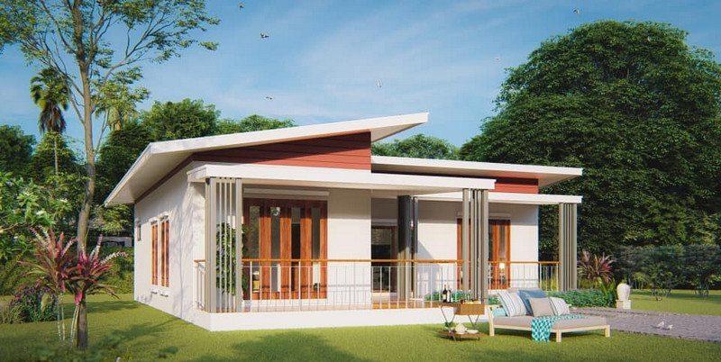 Mẫu nhà cấp 4 mái lệch chữ L ấm cúng, đậm chất riêng