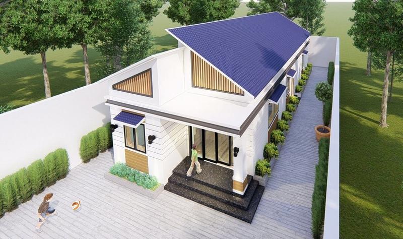 Mẫu nhà mái lệch hiện đại, sang trọng, đẳng cấp