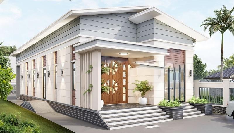 Mẫu nhà cấp 4 mái lệch hiện đại, chuẩn xu hướng mới