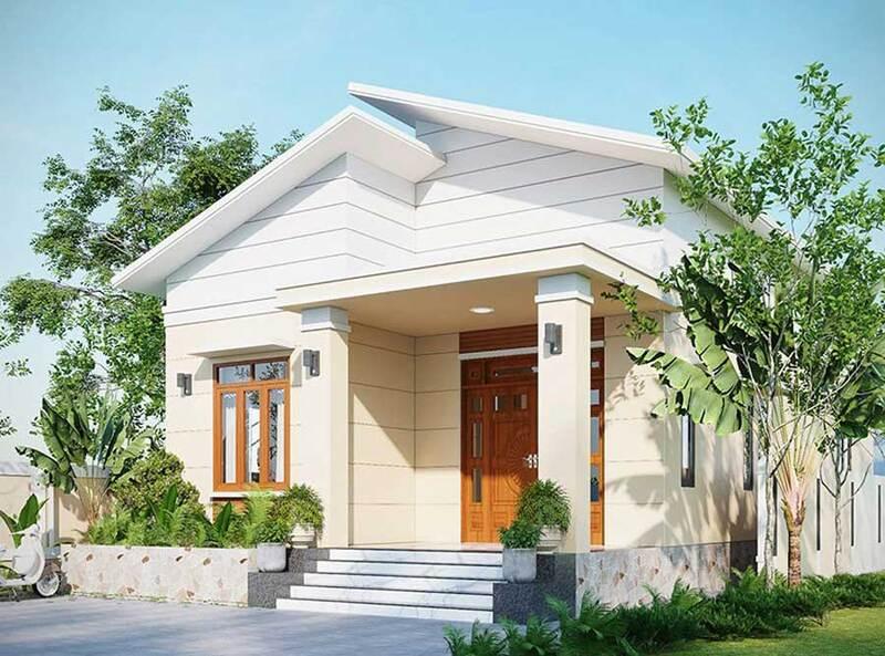 Mẫu nhà cấp 4 mái lệch hiện đại, không gian mở thoáng