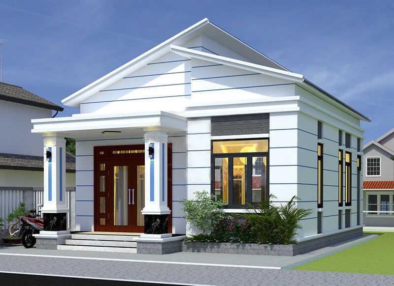 Mẫu nhà cấp 4 mái lệch bằng tôn đẹp, giá rẻ, dễ thi công