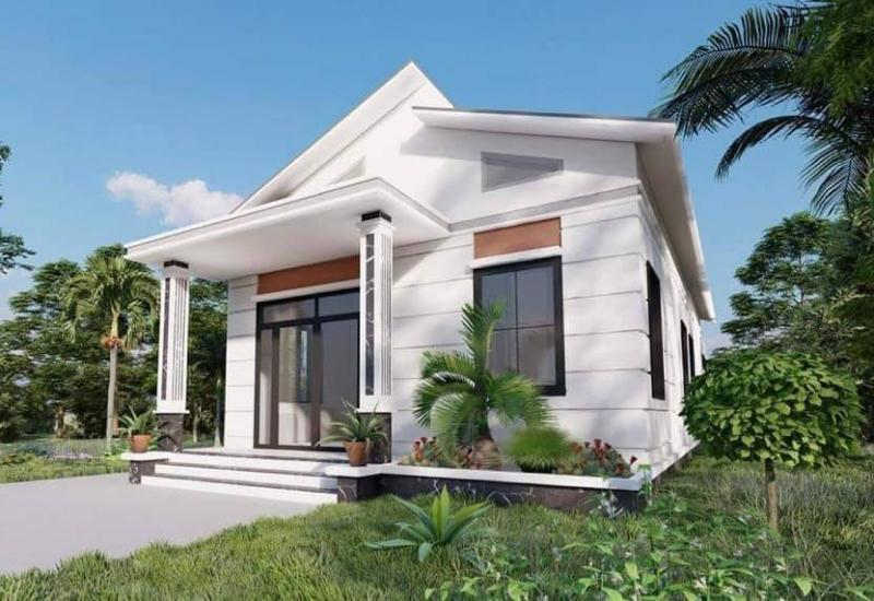 Mẫu nhà cấp 4 mái lệch bằng tôn nhỏ gọn, tiện nghi cho gia đình trẻ