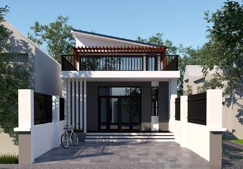 Khi xây nhà mái lệch cần lưu ý về hệ thống thoát nước, cửa kính và phong thuỷ