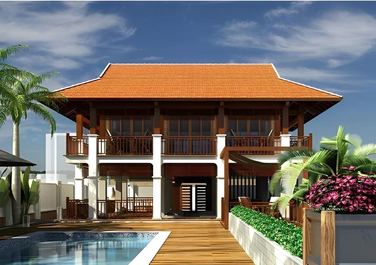 Nhà sàn bê tông 3 gian hiện đại, giữ trọn nét truyền thống