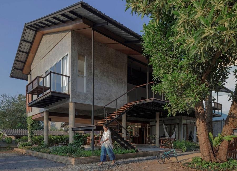 Nhà sàn bê tông nông thôn đẹp, hiện đại, bố trí khoa học