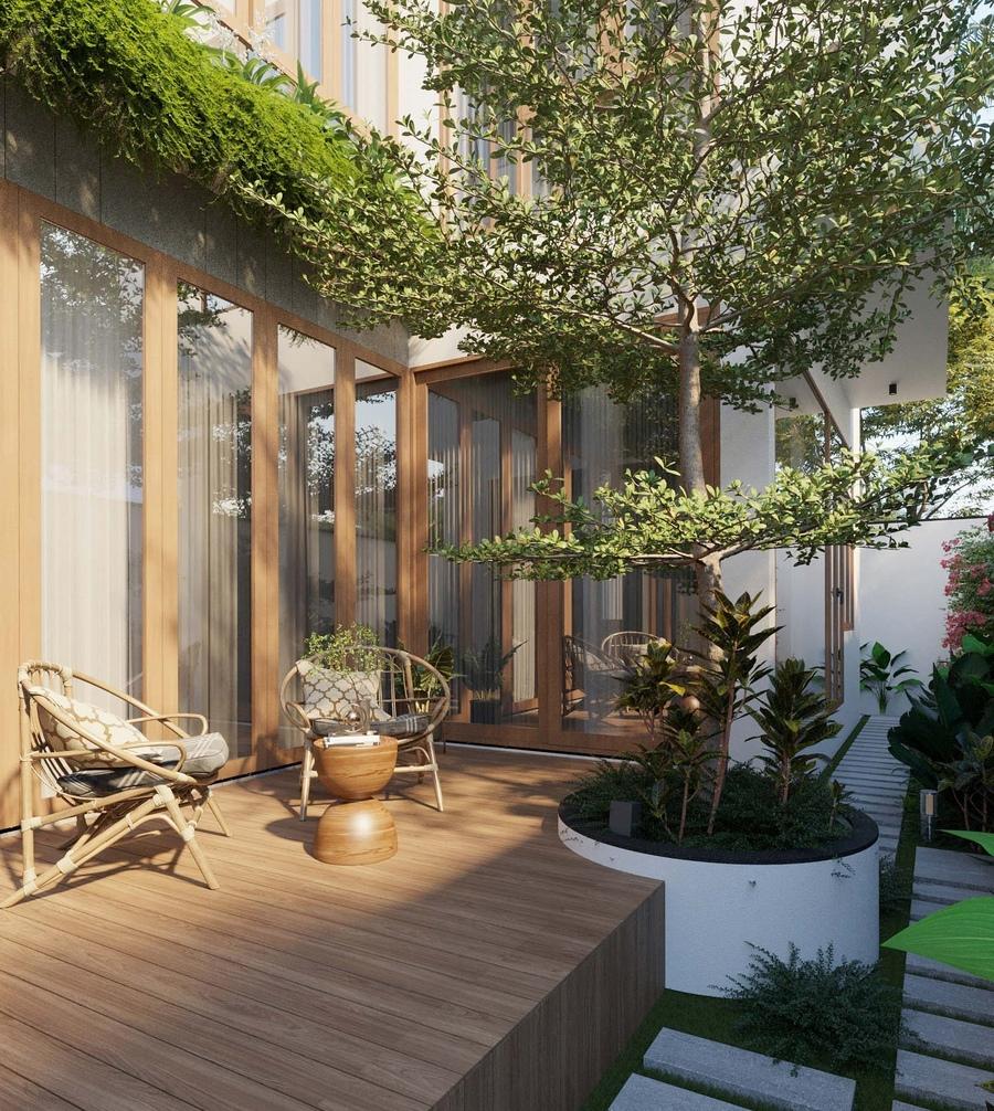 Mẫu thiết kế sân vườn nhỏ đẹp, đầy sáng tạo và tiện nghi để thư giãn