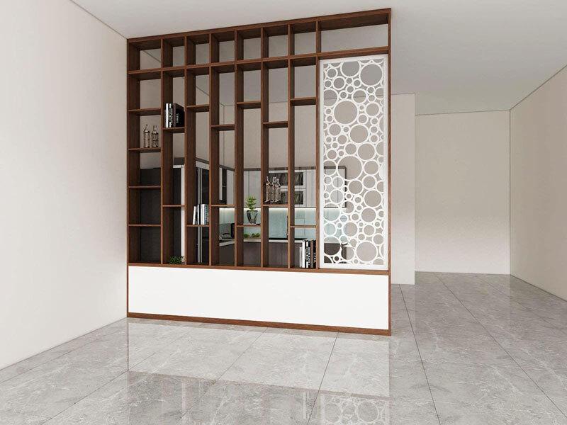 Vách ngăn phòng khách bằng nhựa CNC được ưa chuộng nhờ chi phí thấp, dễ thi công
