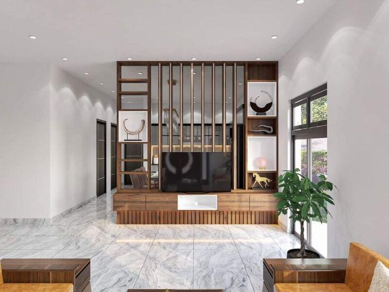 Quy trình thi công vách ngăn phòng khách và bếp nhà ống cần sự tỉ mỉ và chính xác cao