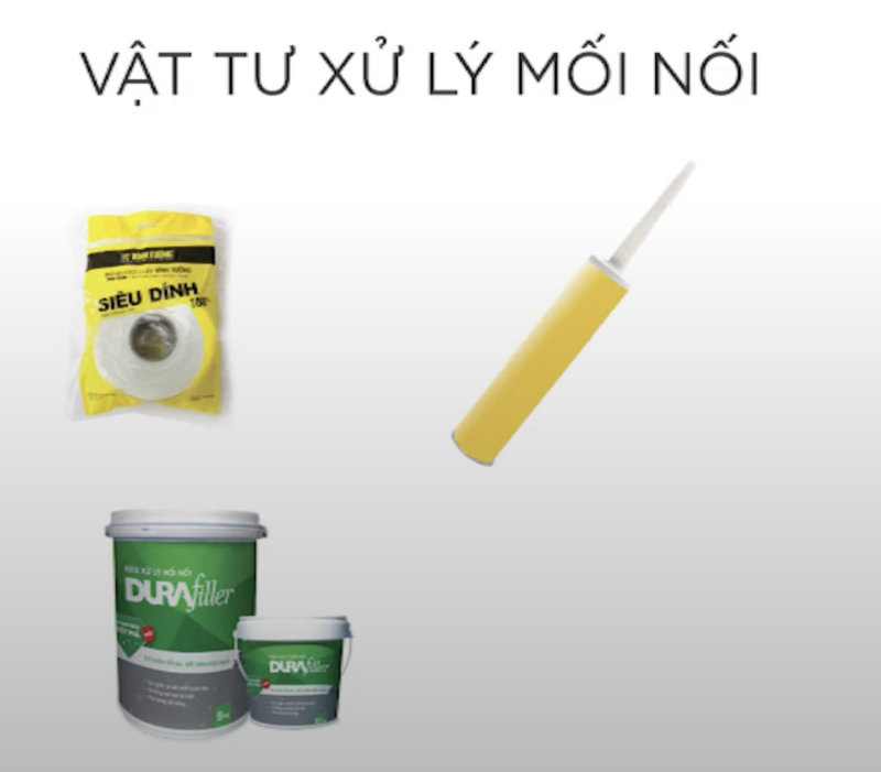 Chuẩn bị vật liệu xử lý mối nối tấm cemboard