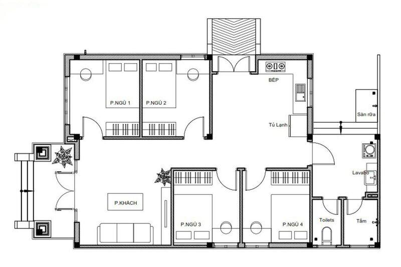 Mẫu bản vẽ nhà cấp 4 mái lệch chi tiết, đáng tham khảo