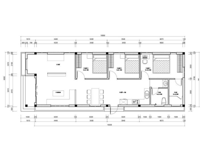 Mẫu bản vẽ nhà cấp 4 mái lệch đơn giản, chi tiết, tối ưu công năng