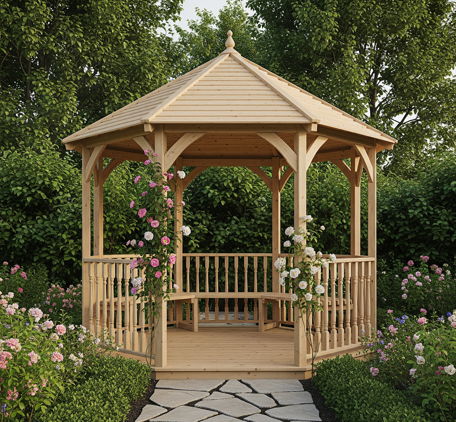 Mẫu nhà chòi gỗ sân vườn đơn giản, mộc mạc, ấm cúng