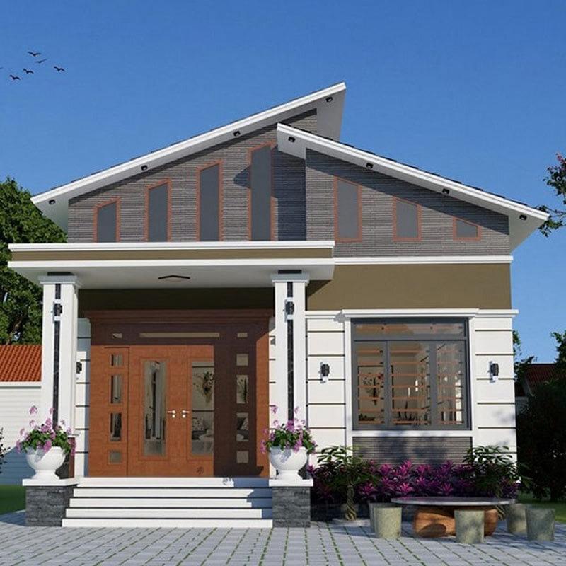 Mẫu nhà cấp 4 mái lệch diện tích 100m2 đang trở thành lựa chọn ưu việt cho nhiều gia đình