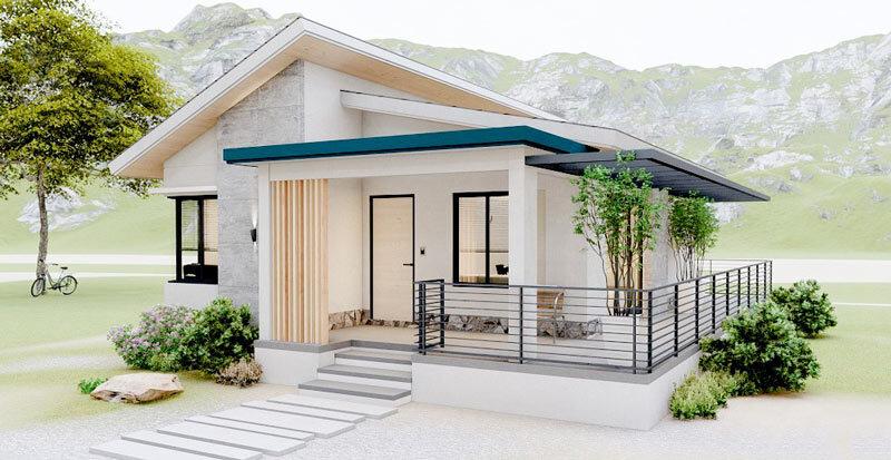 Mẫu nhà mái lệch cấp 4 diện tích 100m2 đẹp, hiện đại, đầy đủ tiện nghi