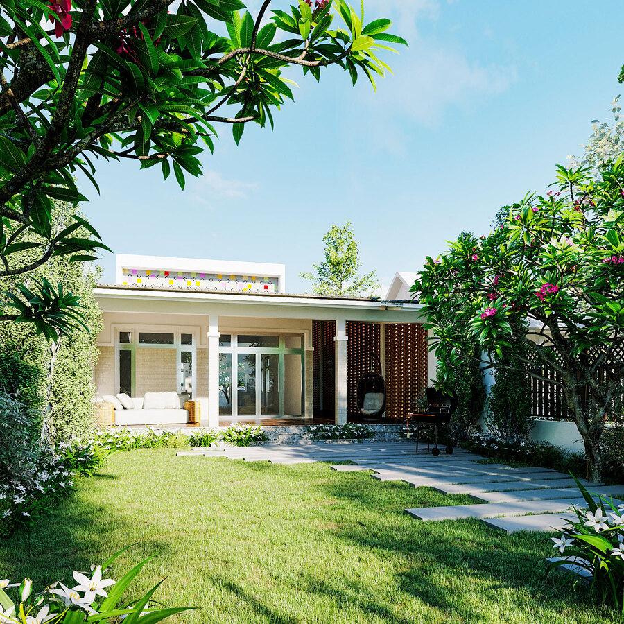 Mẫu thiết kế nhà vườn nhỏ đẹp phong cách hiện đại, thoáng đãng, ấm áp