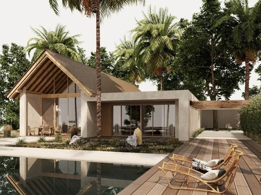 Mẫu nhà vườn nhỏ đẹp phong cách hiện đại, đơn giản, phù hợp nghỉ dưỡng