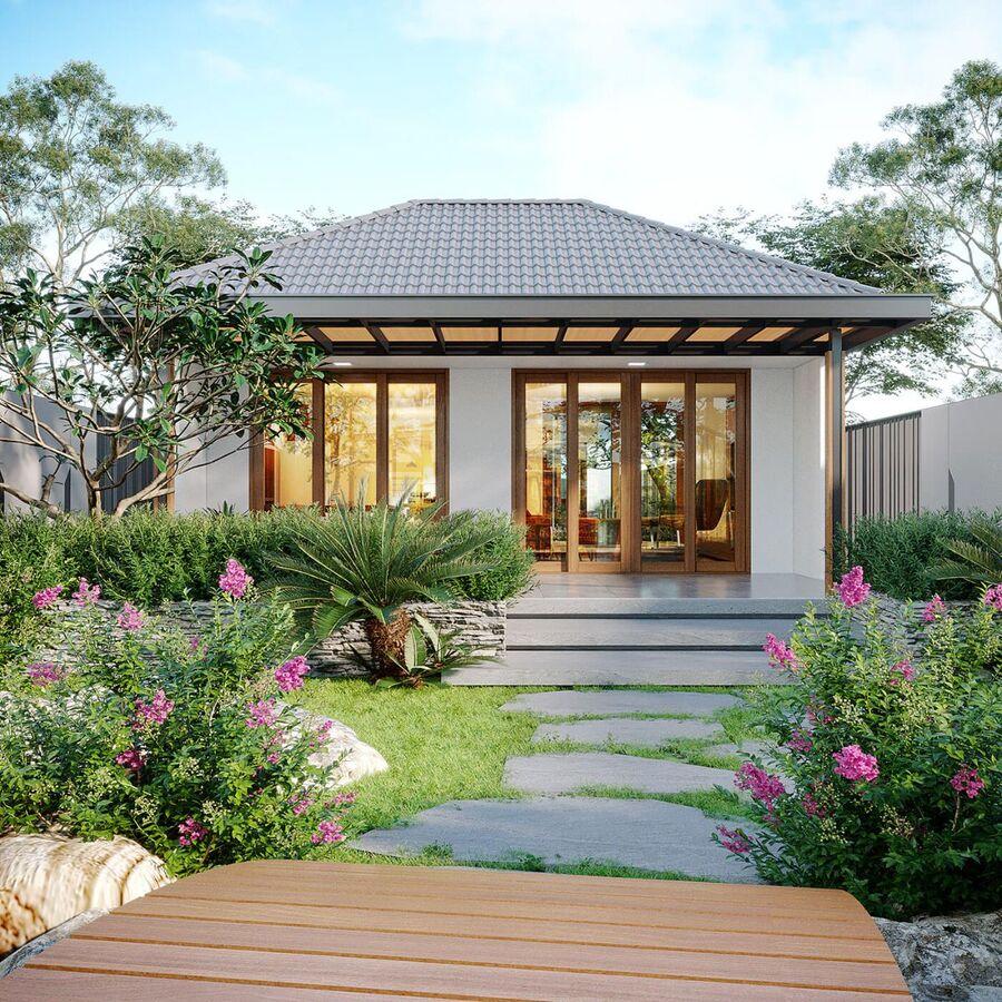 Mẫu nhà vườn nhỏ đẹp phong cách hiện đại, sang trọng