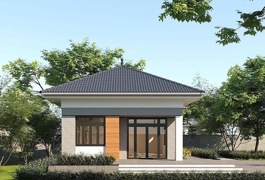 Mẫu nhà vườn nhỏ đẹp mái Nhật thanh thoát hòa mình giữa thiên nhiên